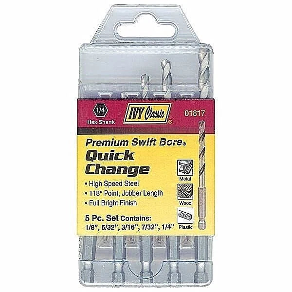 5pc SET QUICK CHANGE DRILL BITS