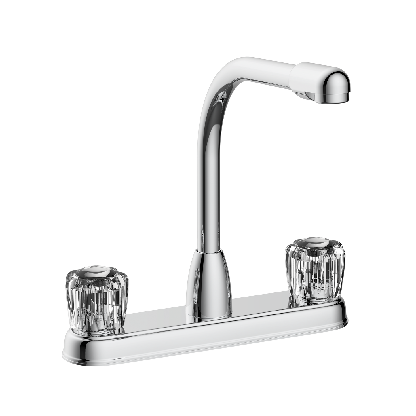8" 2-Handle High-Spout Kitchen Faucet With Spray-Chrome