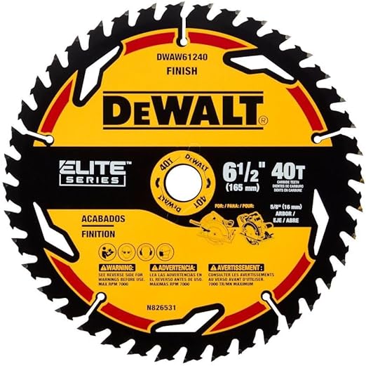 DeWalt Elite Series 6-1/2" Carbide Circular Saw Blade - 40 teeth
