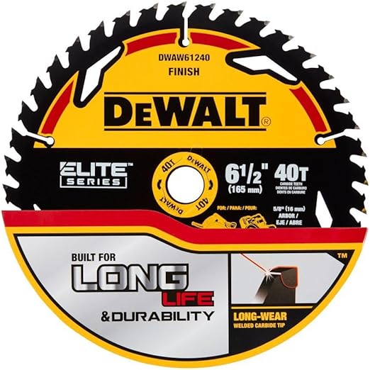 DeWalt Elite Series 6-1/2" Carbide Circular Saw Blade - 40 teeth