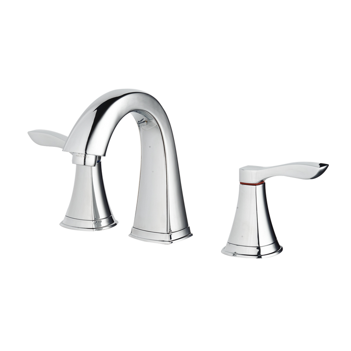 2-H 8" Widespread Bathroom Faucet With Pop-Up, Chrome