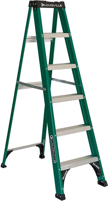 FIBERGLASS PLATFORM LADDER TYPE II GREEN - 225lb CAPACITY