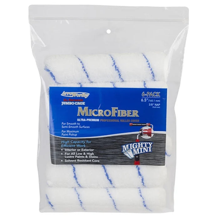 6 X 3/8 MICROFIBER JUMBO PAINT ROLLER COVER - 6 PK - 1896240