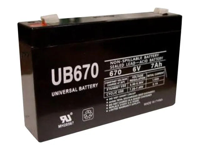 6V 7Ah Emergency Light Battery (1-1/4" x 6" x 3-7/8" High)