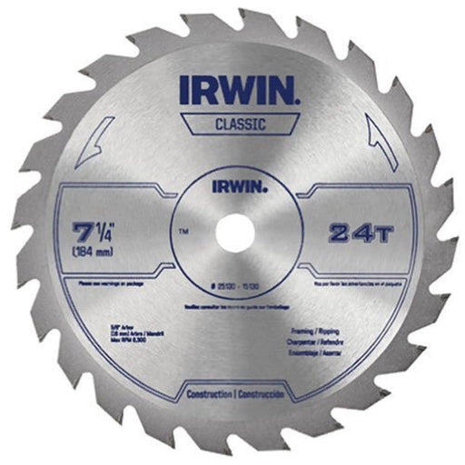 7-1/4" 24T Irwin Classic Wood Saw Blade