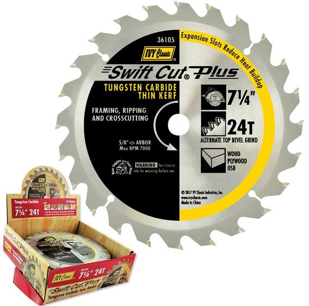 7-1/4" 24T CONTRACTOR WOOD CUTTING SAW BLADE