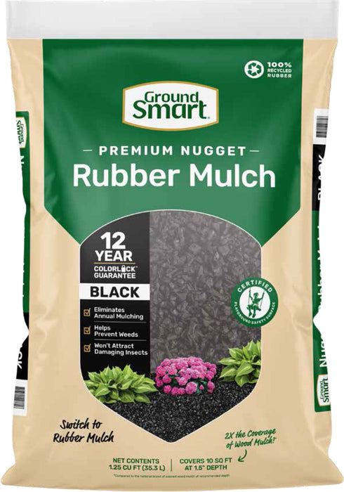 8 cu ft SHREDDED RUBBER MULCH - BLACK