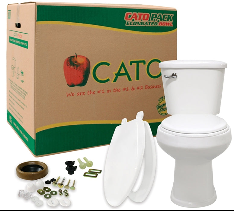 CATO ROUND 15" TOILET 1.28 gpf WHITE (COMPLETE SET)