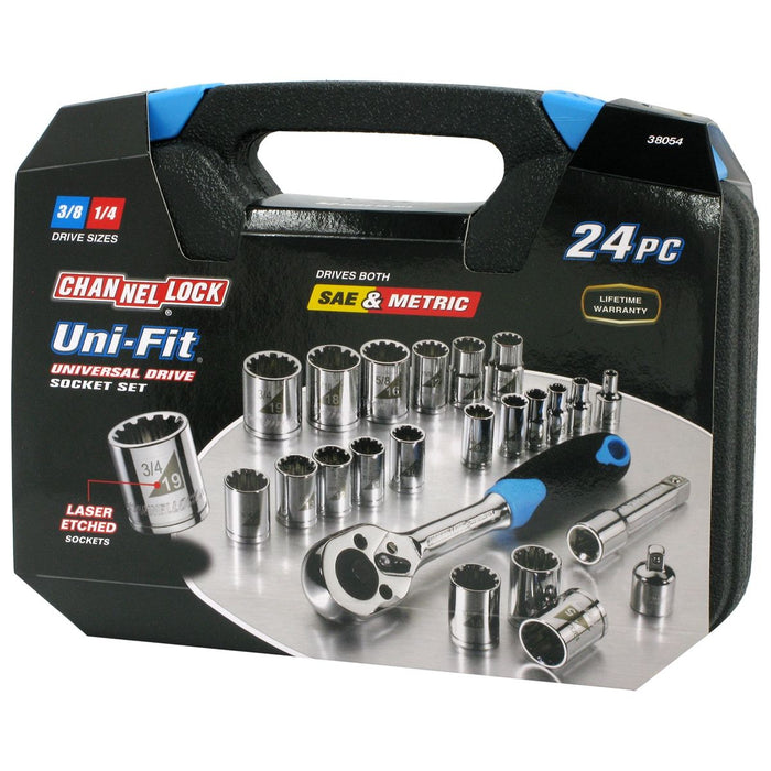 CHANNELLOCK 24pc UNIFIT SOCKET SET 3/8 RATCHET