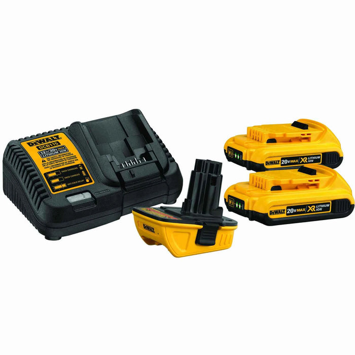 DEWALT Battery Adapter Kit, 18 to 20 V Input (Incl. 2 DCB203 Batteries and 1 Charger)