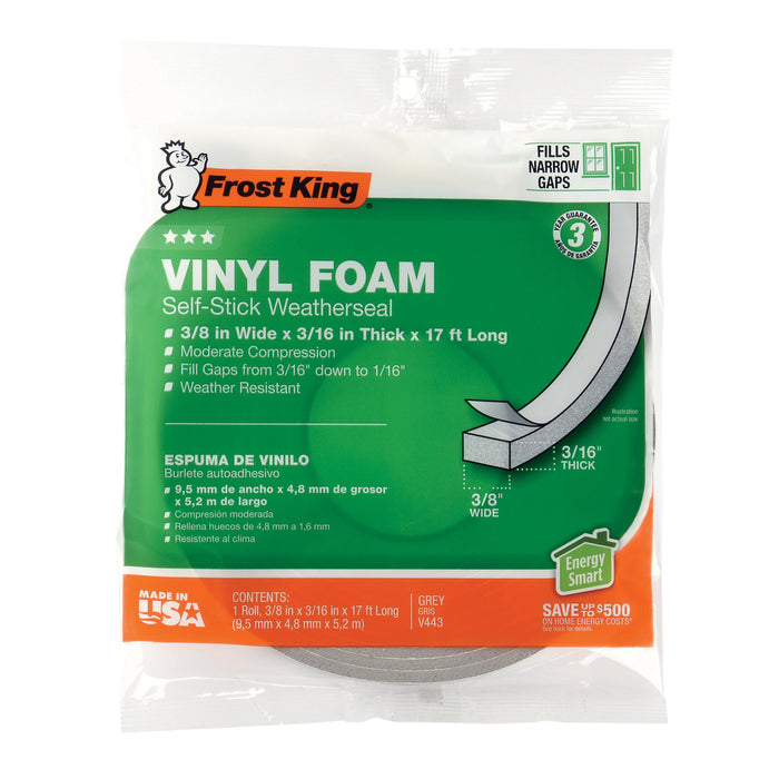 Vinyl Foam Weatherseal, Self-Stick