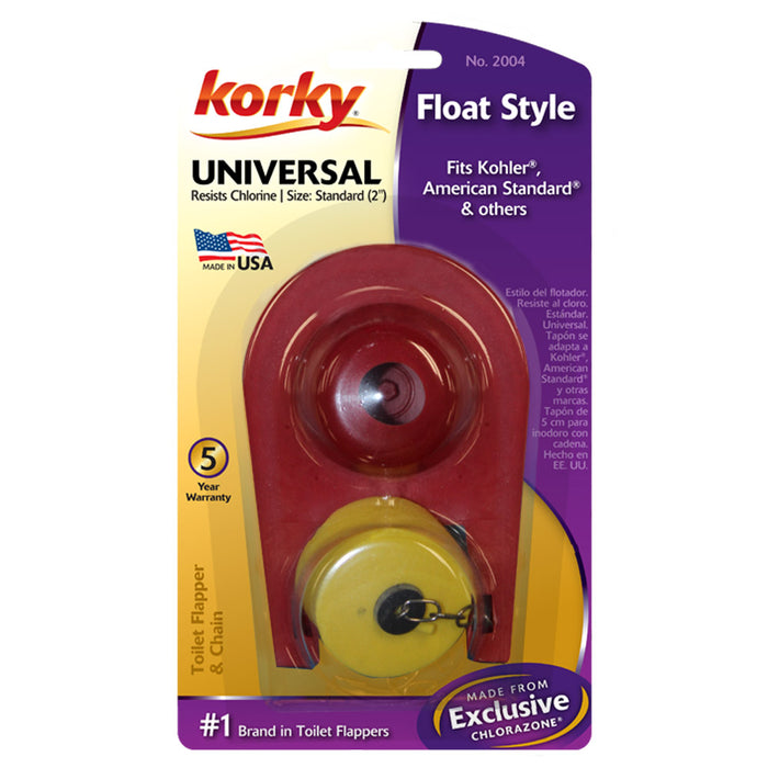 KORKY 2" FLOAT STYLE ADJ. UNIVERSAL TOILET FLAPPER