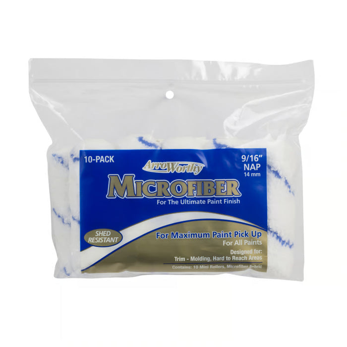 MICROFIBER MINI PAINT ROLLER COVER - 10 PK