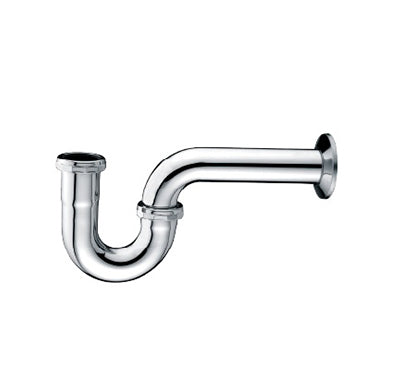 1-1/2" CP 22GA P-TRAP W/O CLEAN-OUT - INCL. SLIP JOINT CONN. w/ FLANGE