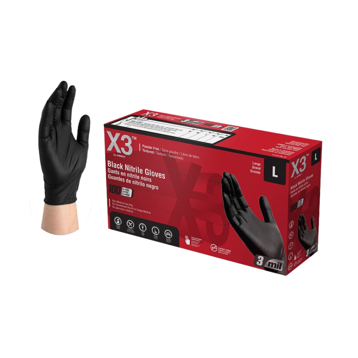Black Nitrile Gloves Hd 100Ct