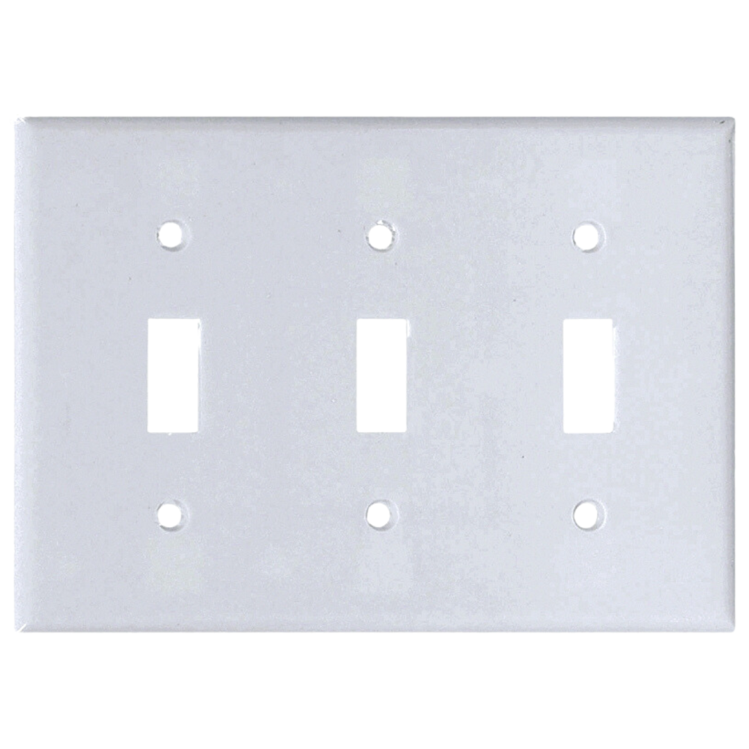 Wall Plate 3gang Toggle Std White — Statewide Supply