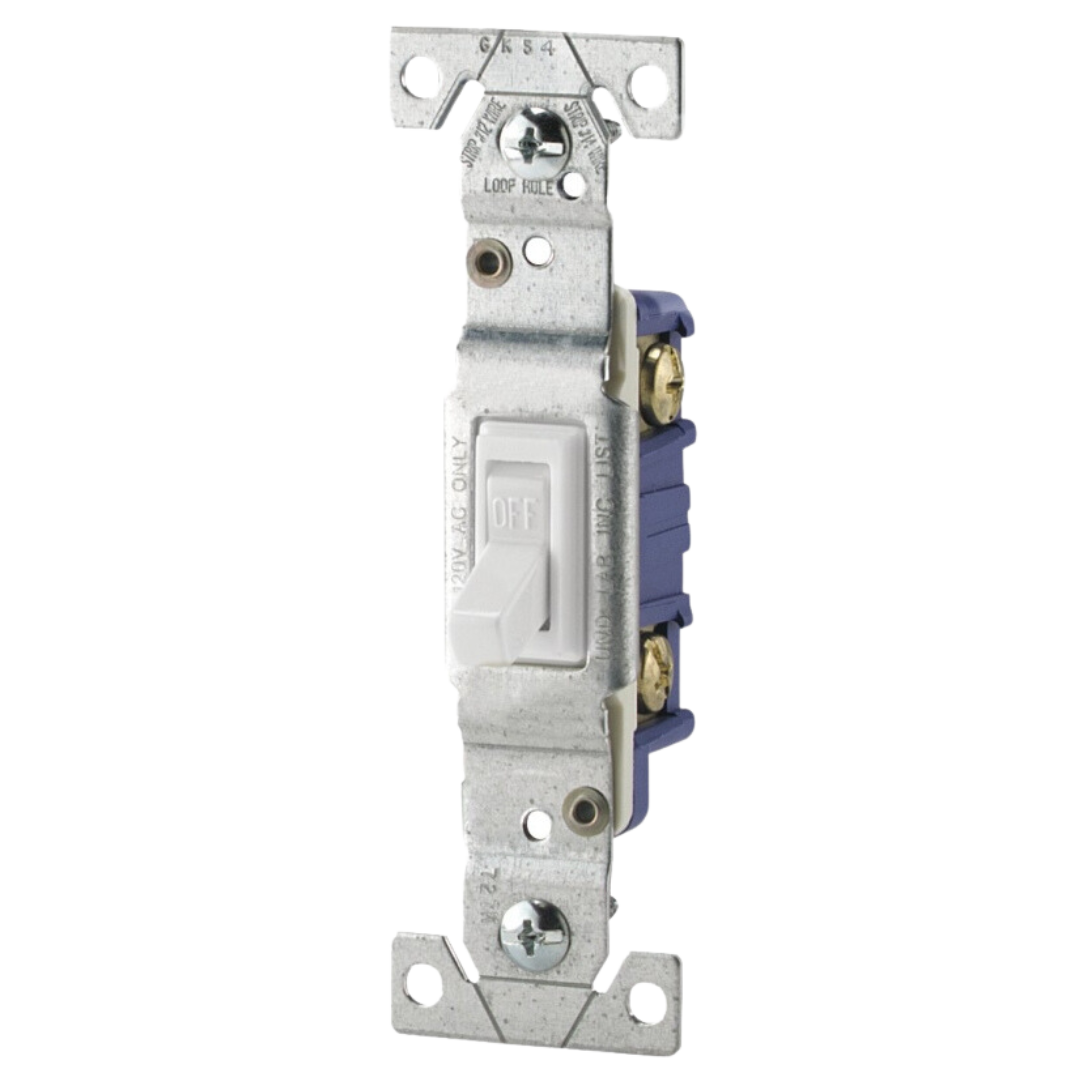 Toggle Switch 15A 120Vac - White — Statewide Supply