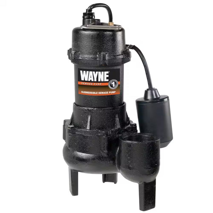 WAYNE CAST IRON SUBMERSIBLE SEWAGE PUMP w/ 2" OUTLET