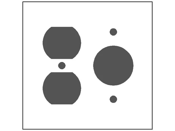 AC and Duplex Recept. Combo Standard Wall Plate - Metal