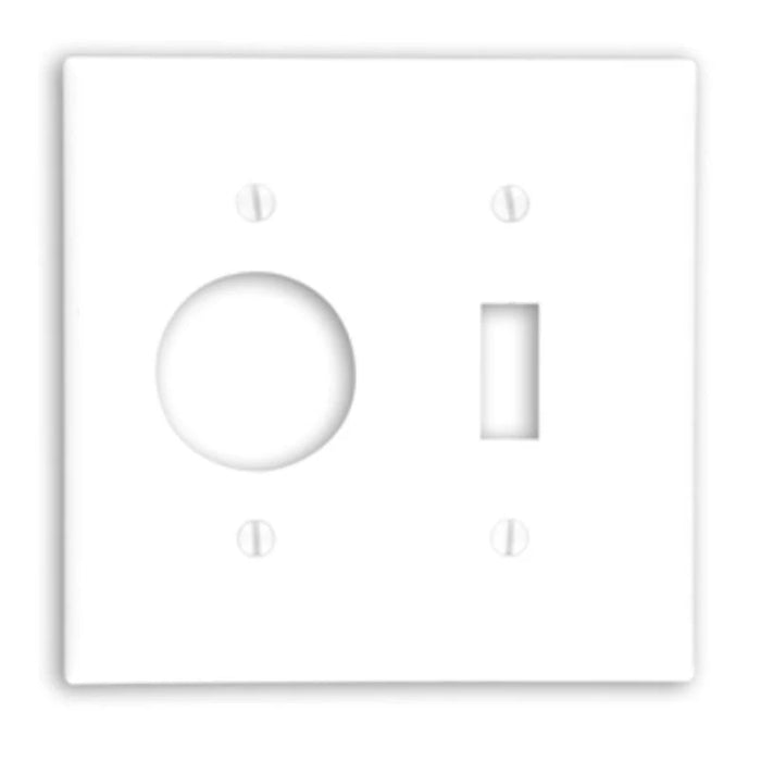 AC and Toggle Switch Combo Wall Plate - Metal (2TSSRWA)