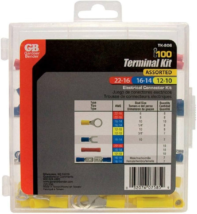 Asorted Isulated Wire Terminals 3429263 - 100 Pk
