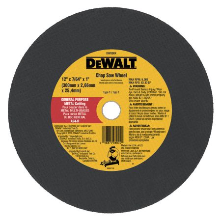 DeWalt 12" Type 1 Metal Cut-Off Chop Saw Blade