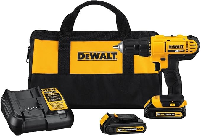 DeWalt 20V Max 1/2 in. Brushed Cordless Compact Drill Kit (Battery & Charger)