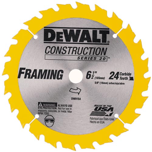 DeWalt 6-1/2" 24T Wood Blade