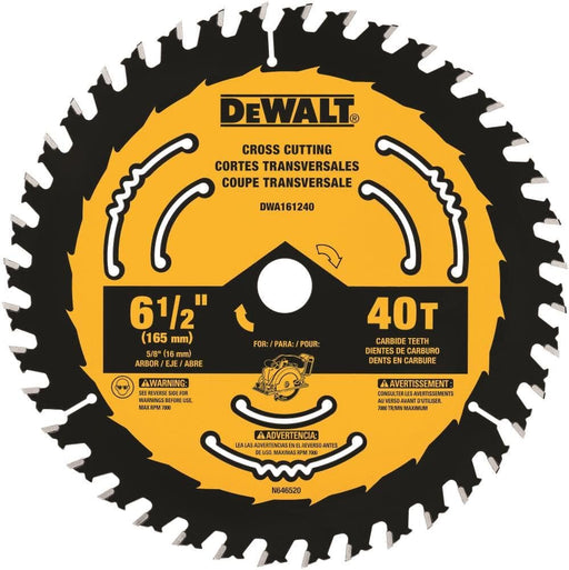 DeWalt 6-1/2 x 5/8 40T Tungsten Carbide Circular Saw Blade