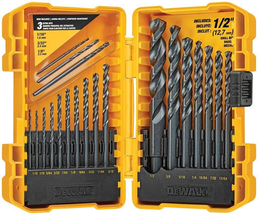 DeWalt Drill Bit Set, 20-Piece, HSS, Black Oxide