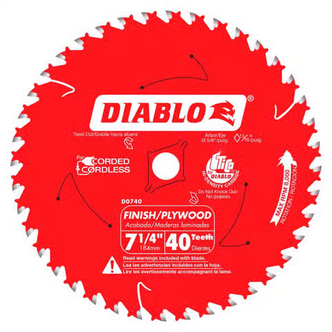 Diablo 7-1/4" 40T Carbide Tip Titanium Framing Saw Blade