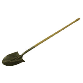 Long Handle Wood Round Point Shovel