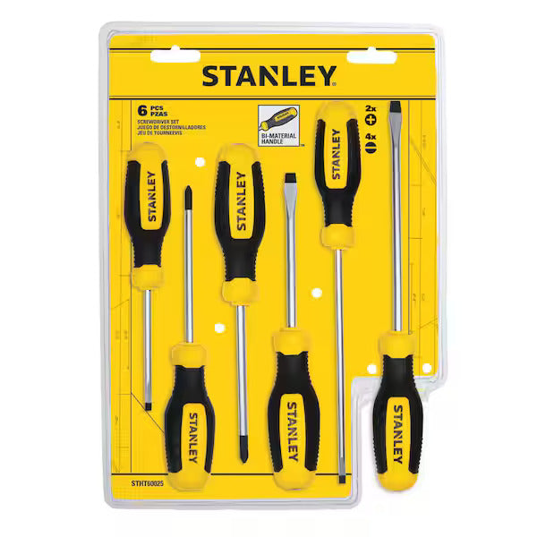 6PC STANLEY FLUTED SCREWDRIVER SET