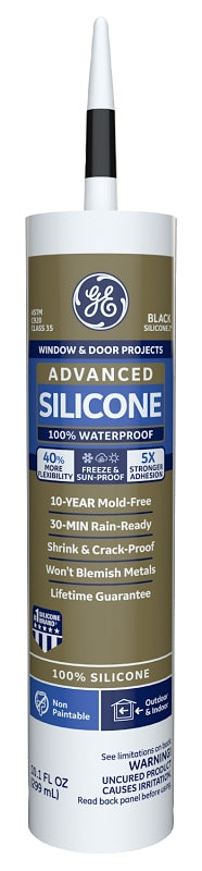 Ge Sealant Silicone Window & Door Black 10.1Oz